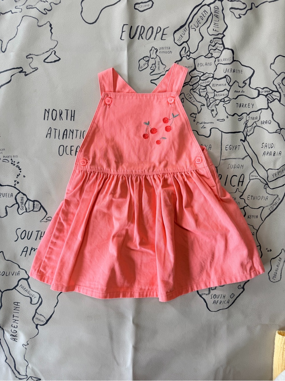 Carter's Pink Cherry Pinafore Dress